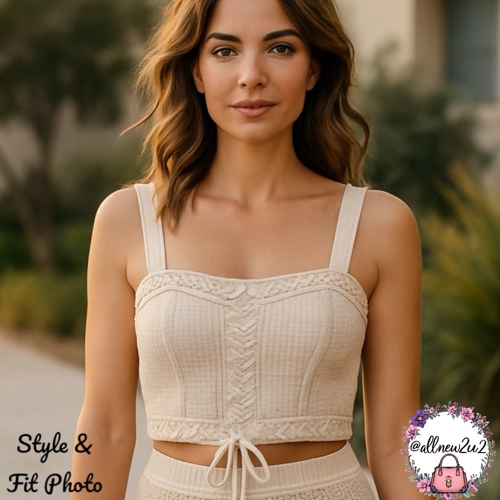 Ryegrass 2 Pc Cream Crochet Top and Skirt Set XS - Picture 6 of 17